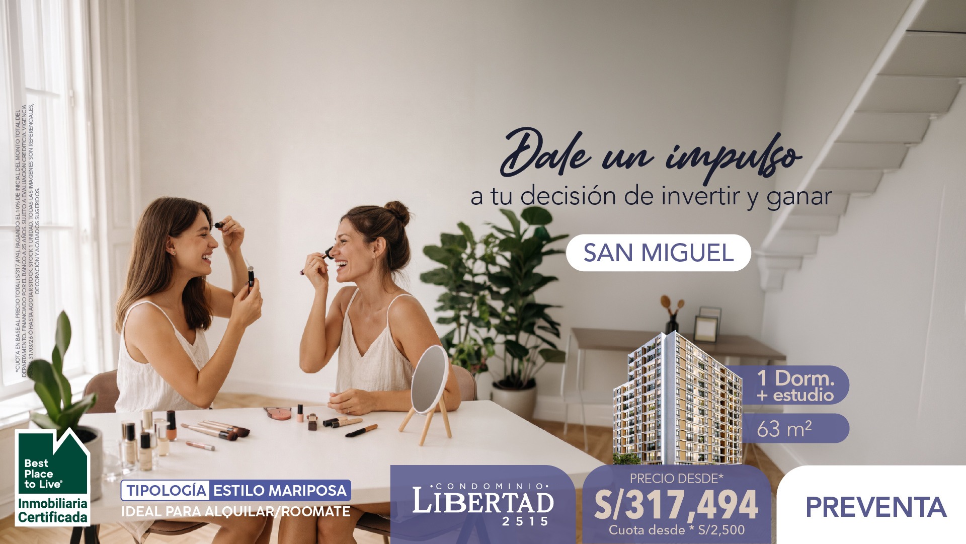 LIBERTAD 63M2 ESTILO MARIPOSA